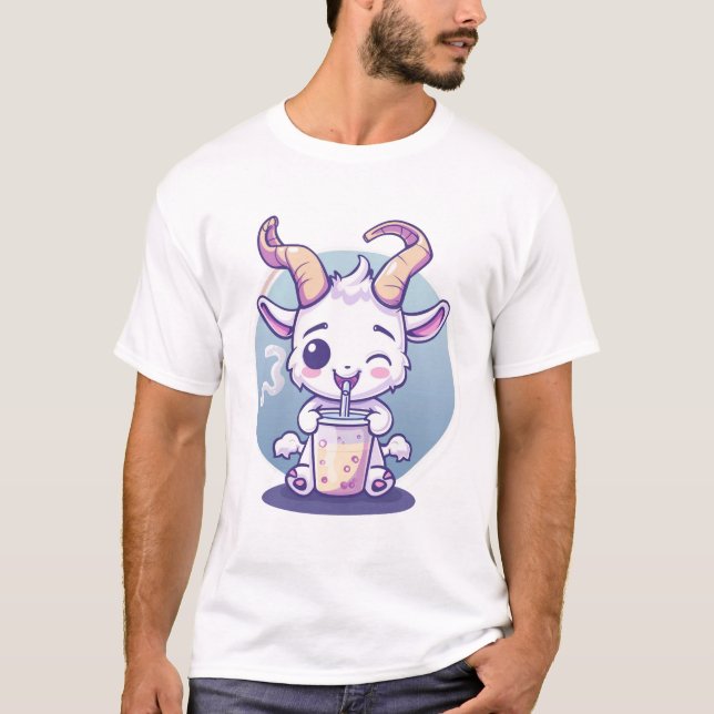 Camiseta Bebé juguetón tomando una bebida colorida (Anverso)