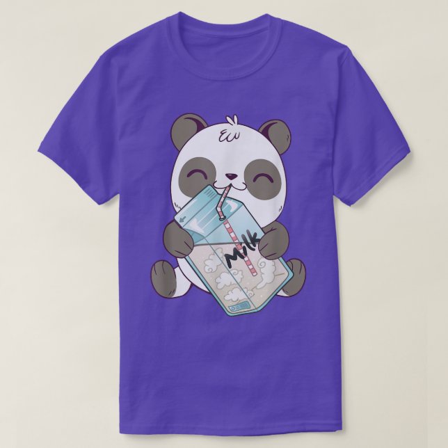 Camiseta Bebé Kawaii Panda Beber Leche Panda Bear (Diseño del anverso)