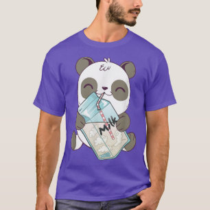 Camiseta Bebé Kawaii Panda Beber Leche Panda Bear