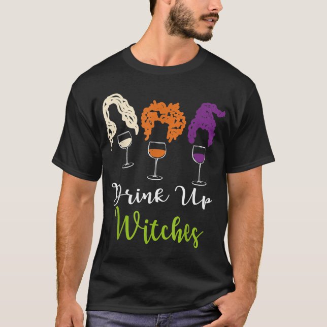 Camiseta Bebe las brujas Halloween Mujeres Hallowine Wine L (Anverso)
