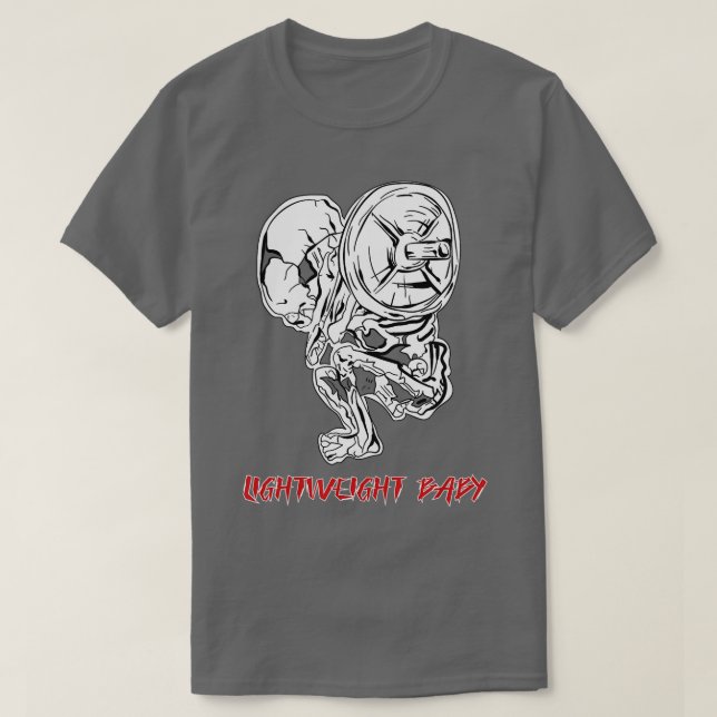 Camiseta Bebé ligero Skeleton Halterofilia Bodybuildi (Diseño del anverso)