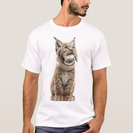 Camiseta Bebé lince adorable con bufanda de punto