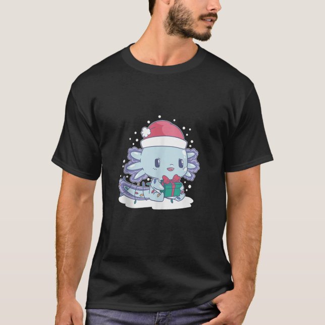 Camiseta Bebé lindo Axolotl Navidad Presente Tank Santa Hat (Anverso)