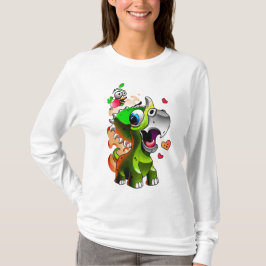 Camiseta Bebé lindo Dino y amigos de pájaros - Personalizad