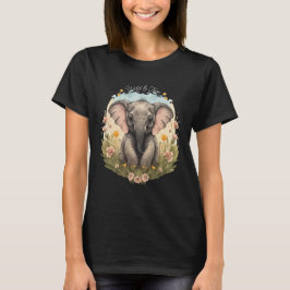Camiseta Bebé lindo Elefante Calf Flor silvestre Wanderlust