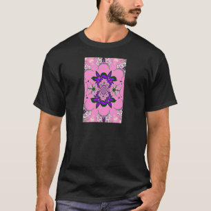 Camiseta Bebé lindo Floral Rosa Morada Sombra Motif Art
