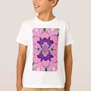 Camiseta Bebé lindo Floral Rosa Morada Sombra Motif Art