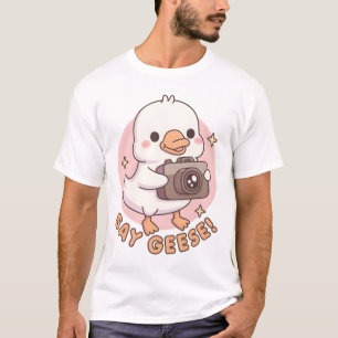 Camiseta Bebé lindo Goose con cámara dice un divertido boll