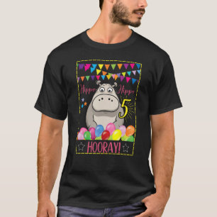 Camiseta Bebé lindo Hippo 5º cumpleaños Animal Hipopótamo