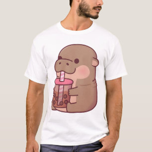 Camiseta Bebé lindo Hippo Beber Boba Tea