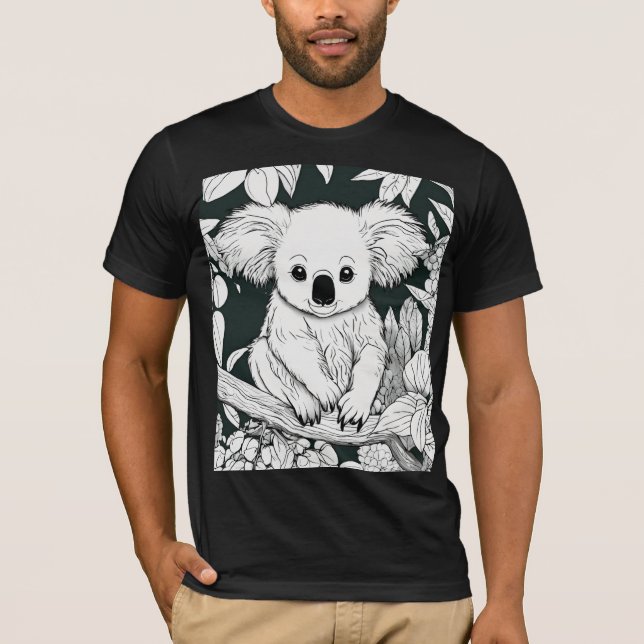 Camiseta Bebé lindo Koala Colorante Página T-Shirt - Bella+ (Anverso)