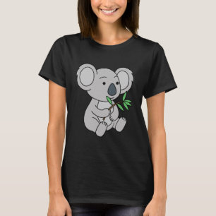 Camiseta Bebé lindo Koala con hojas de eucalipto
