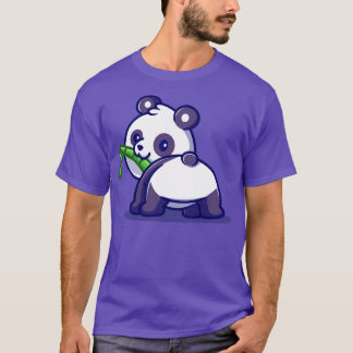 Camiseta Bebé lindo Panda Comer Bambú Personalizado