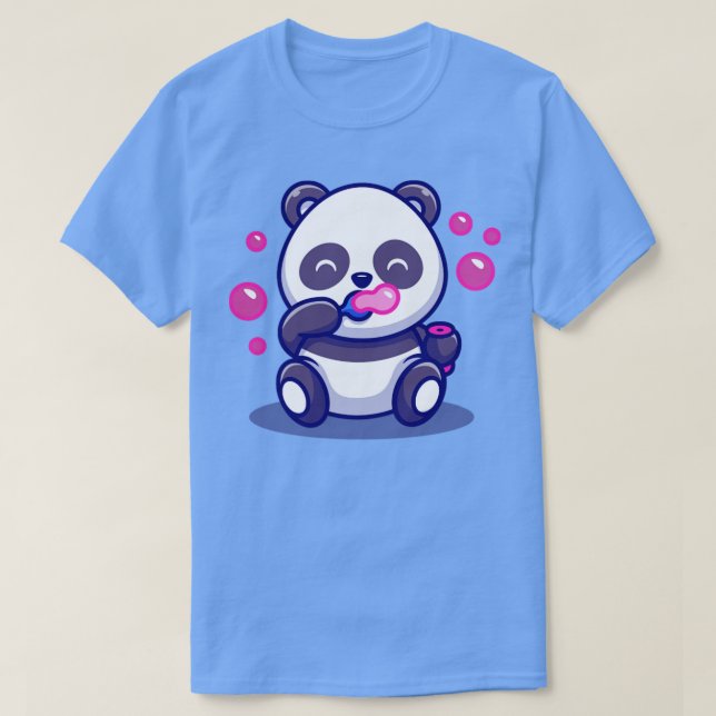 Camiseta Bebé lindo Panda Jugando Personalizado de burbujas (Diseño del anverso)
