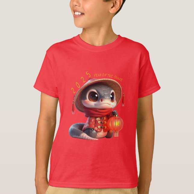 Camiseta Bebé lindo serpiente Año Nuevo chino 2025 niños 2 (Anverso)