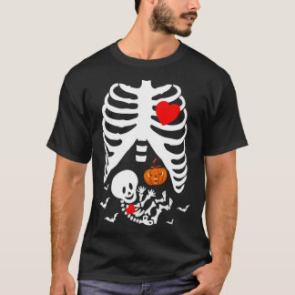 Camiseta Bebé lindo Skeleton Invitación de embarazo Feliz H