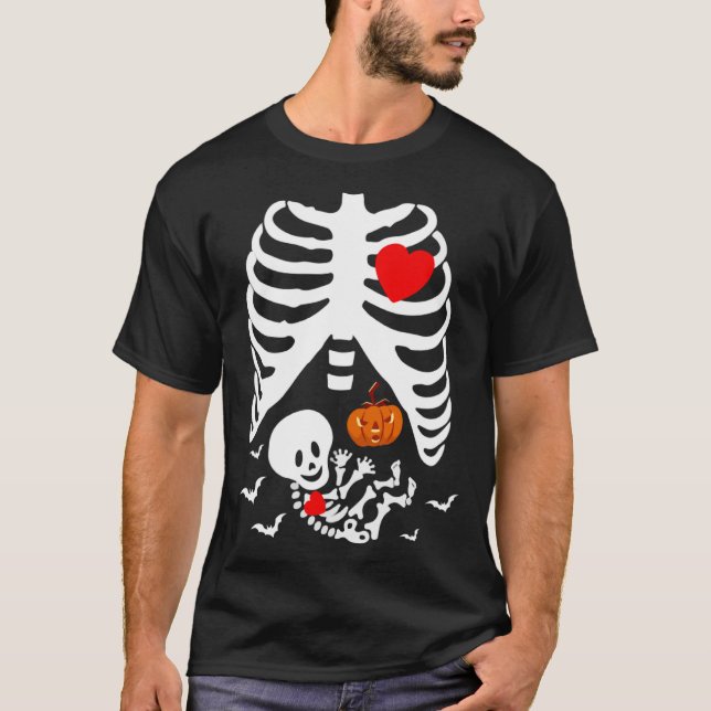 Camiseta Bebé lindo Skeleton Invitación de embarazo Feliz H (Anverso)
