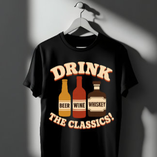 Camiseta Bebe Los Clásicos Cerveza Vino Whisky
