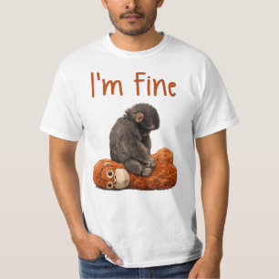 Camiseta Bebé Macaco Abraza Peluche Mono Lindo Golpe