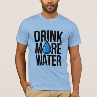 Camiseta BEBE MÁS AGUA con un icono de gota azul