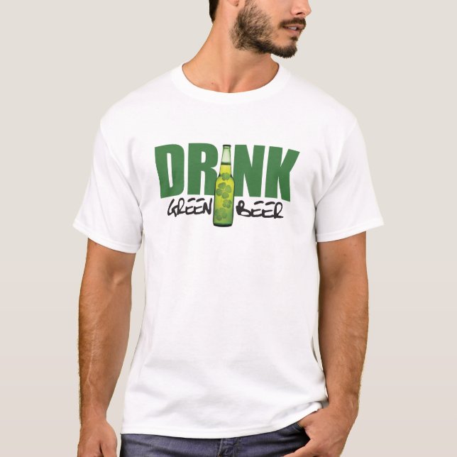 Camiseta Bebe más cerveza verde irlandesa (Anverso)