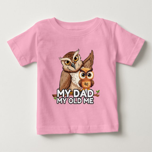 Camiseta bebé: Mi papá mi viejo (rosa) (Anverso)
