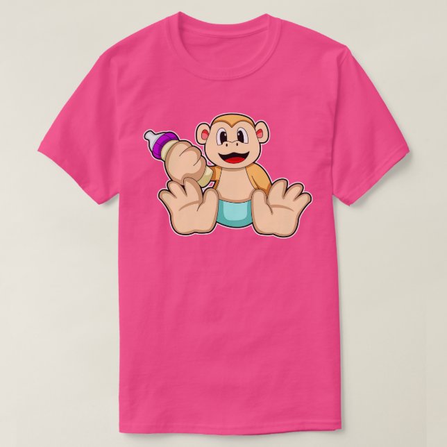 Camiseta Bebé Mono con botella (Diseño del anverso)