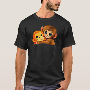 Camiseta Bebé mono divertido golpea y hombres de bolsillo o