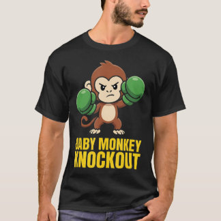 Camiseta Bebé Mono Knockout Divertido Kawaii Boxeo