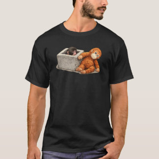 Camiseta Bebé mono lindo con juguete de orangután de peluch