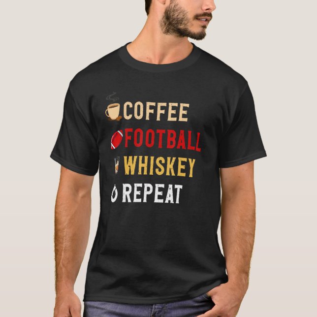 Camiseta Bebe mucho café gracioso, fútbol, Whiskey Repea (Anverso)