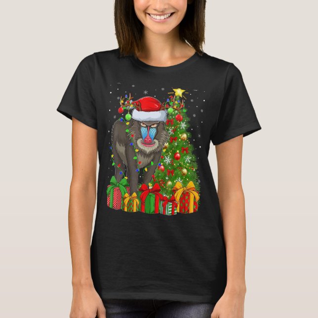 Camiseta Bebé Navidad Navidad Navidad Navidad Santa Baboon  (Anverso)