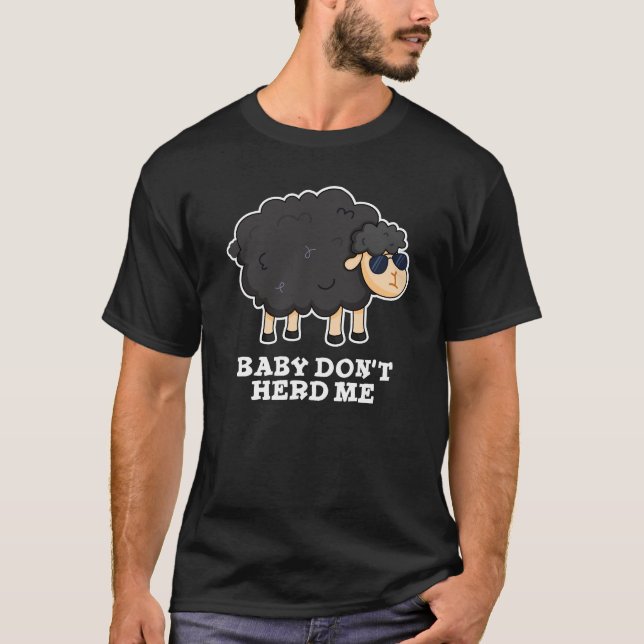 Camiseta Bebé No Me Herd Graciosa Oveja Negra Pun Dark BG (Anverso)