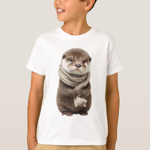 Camiseta Bebé Nutria Bufanda Marrón Niños