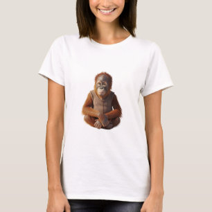 Camiseta Bebé orangután adorable en chaleco de punto