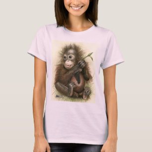 Camiseta Bebé Orangután Con Hojas