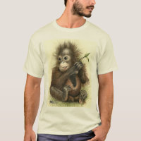 Bebé Orangután Con Hojas