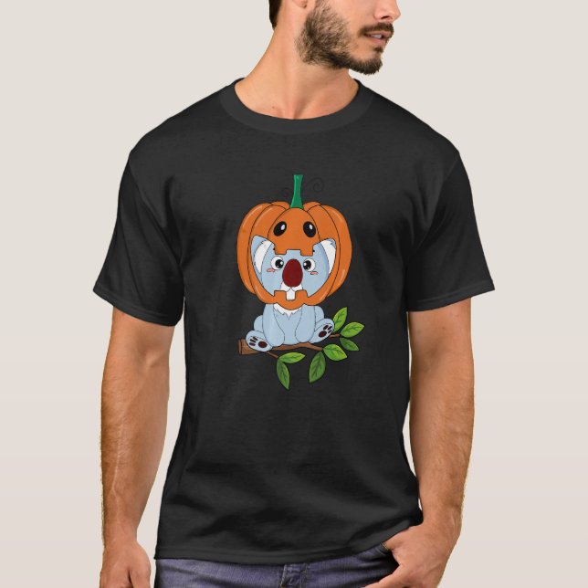 Camiseta Bebé Oso Koala Con Casco De Calabaza Casco Hallowe (Anverso)