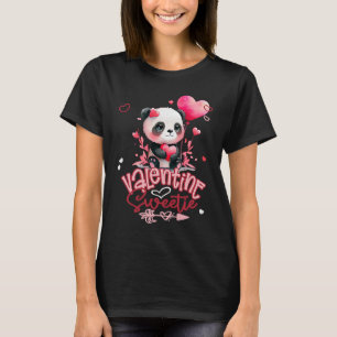 Camiseta Bebé Panda Adorable Valentine Sweetie Con Corazón