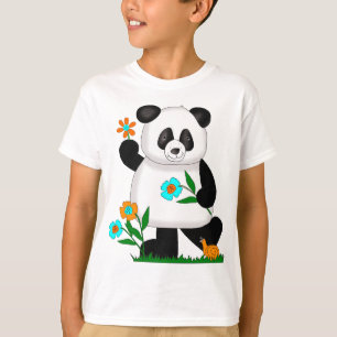 Camiseta Bebé Panda con Flores 2