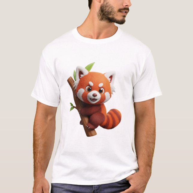 CAMISETA BEBÉ PANDA ROJO ADORABLE (Anverso)