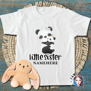 Camiseta Bebé Pandas Watercolor Pequeña Hermana