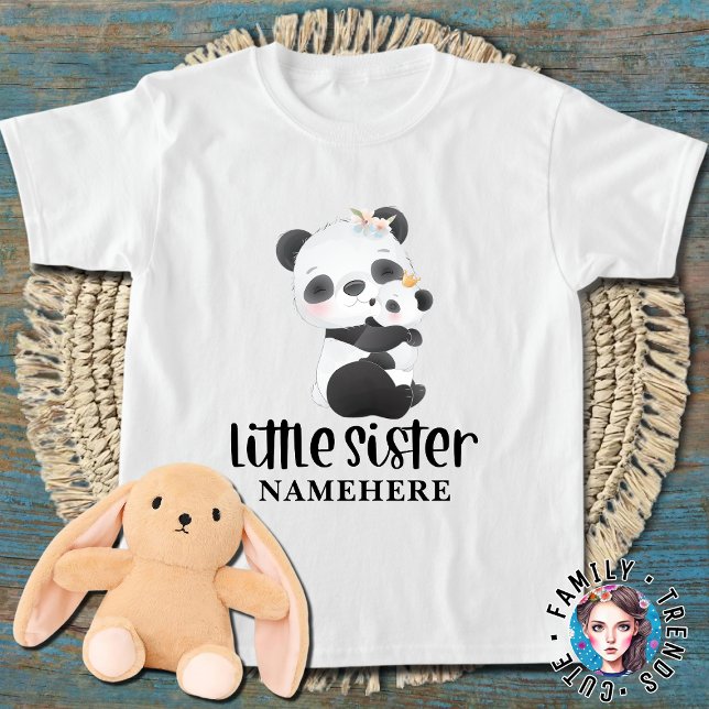 Camiseta Bebé Pandas Watercolor Pequeña Hermana (Subido por el creador)