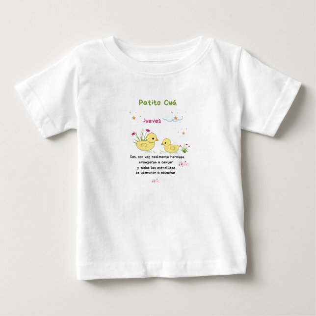 Camiseta bebé patito cuá día jueves (Anverso)