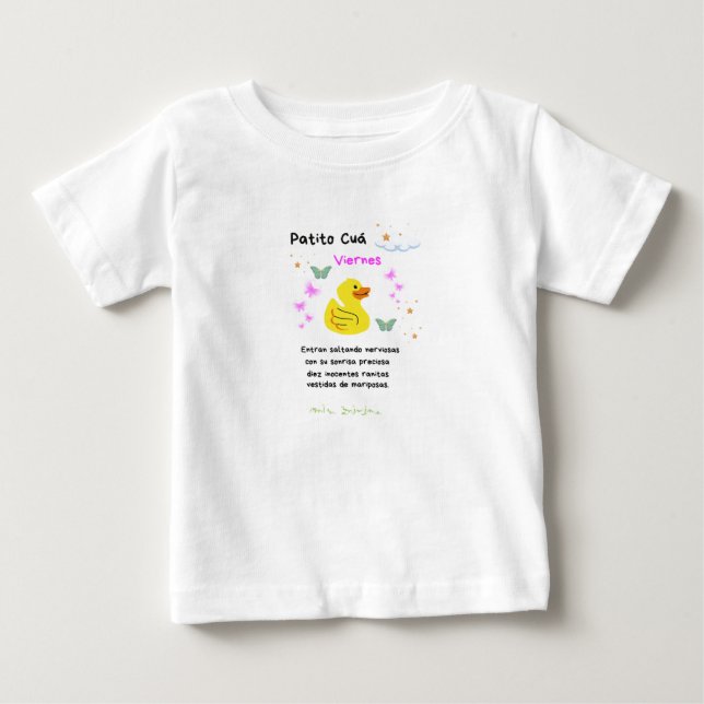 Camiseta bebé patito cuá día viernes (Anverso)