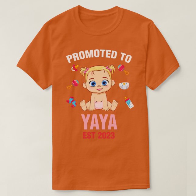 Camiseta Bebé Pequeño Promocionado A Yaya Est 2023 Cumpleañ (Diseño del anverso)