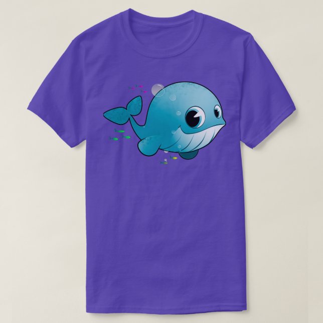 Camiseta Bebé pequeño y ballena azul (Diseño del anverso)