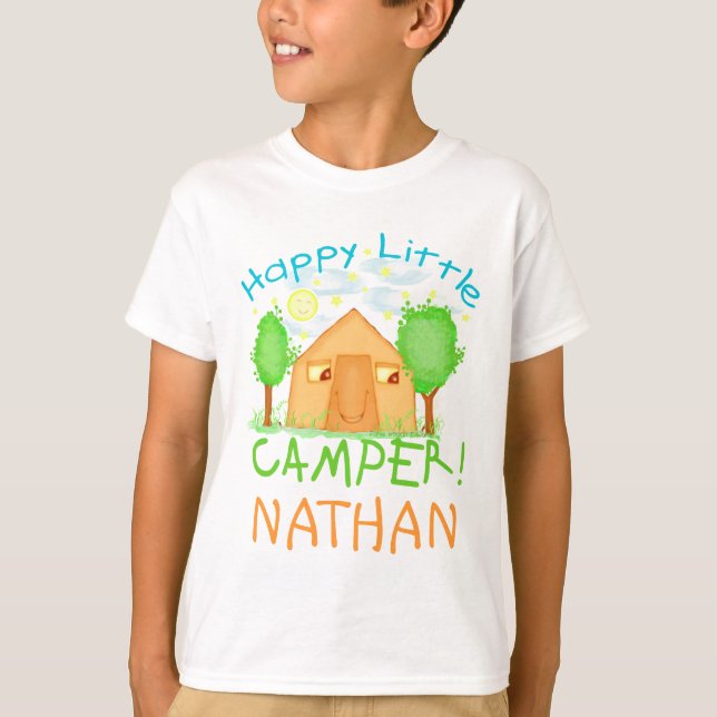 Camiseta Bebé personalizado/camiseta que acampa del verano (Anverso)