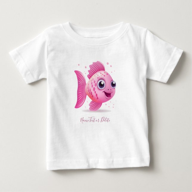 Camiseta bebé pez rosa (Anverso)