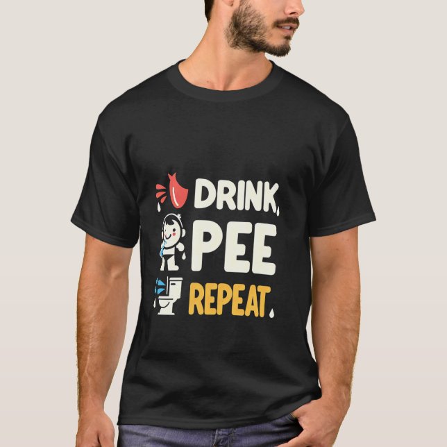 Camiseta Bebe Píe Repite Fiesta Borracho Consejo - (Anverso)